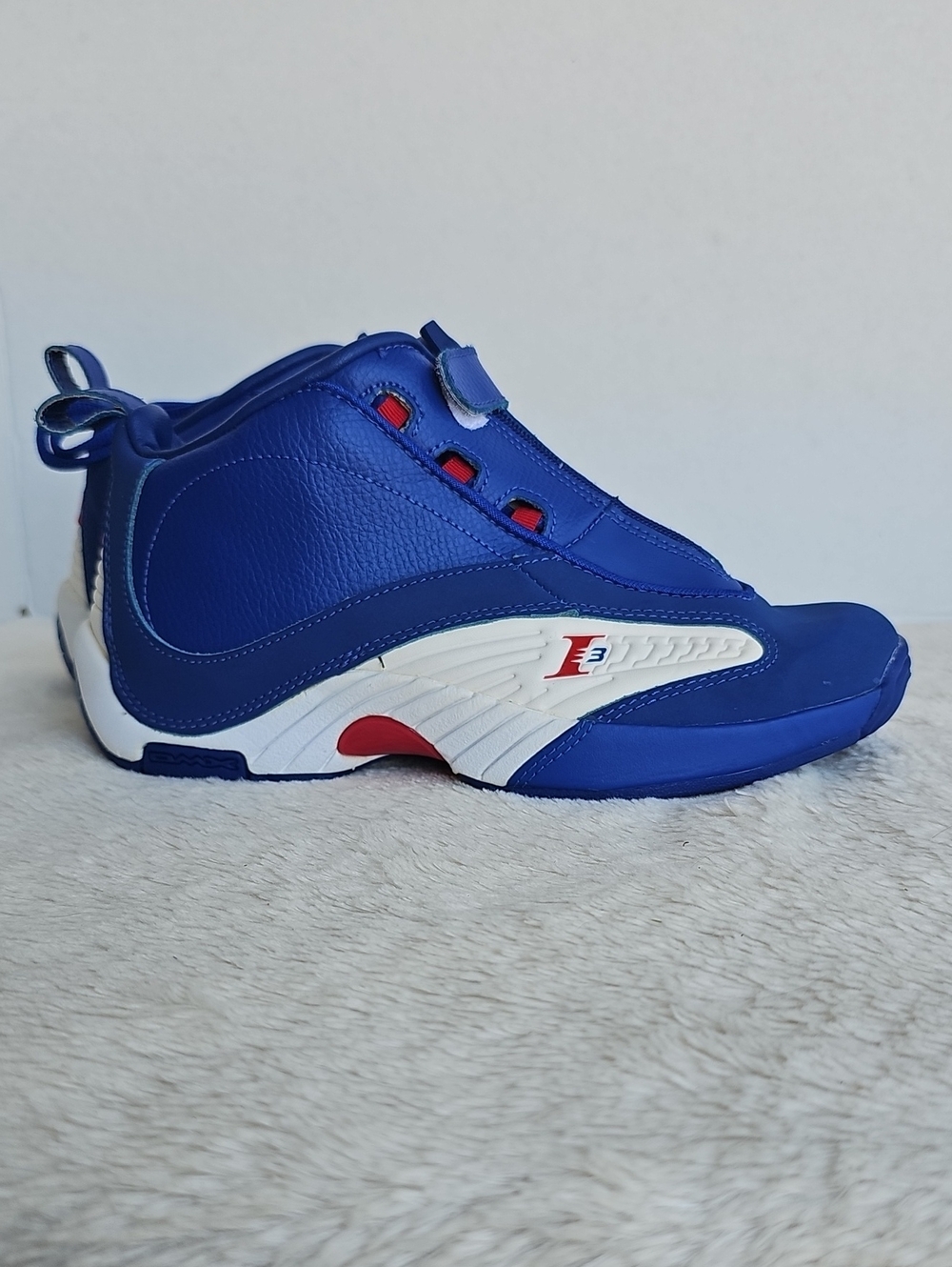 ​🏷️ Reebok Answer IV 4 Allen Iverson Blue White Zip Sneakers Size 6.5